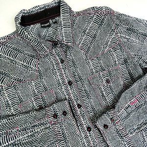 Cruel Girl Western Shirt Black White Pink Trim Women’s 2XL Button LS Reptile EUC